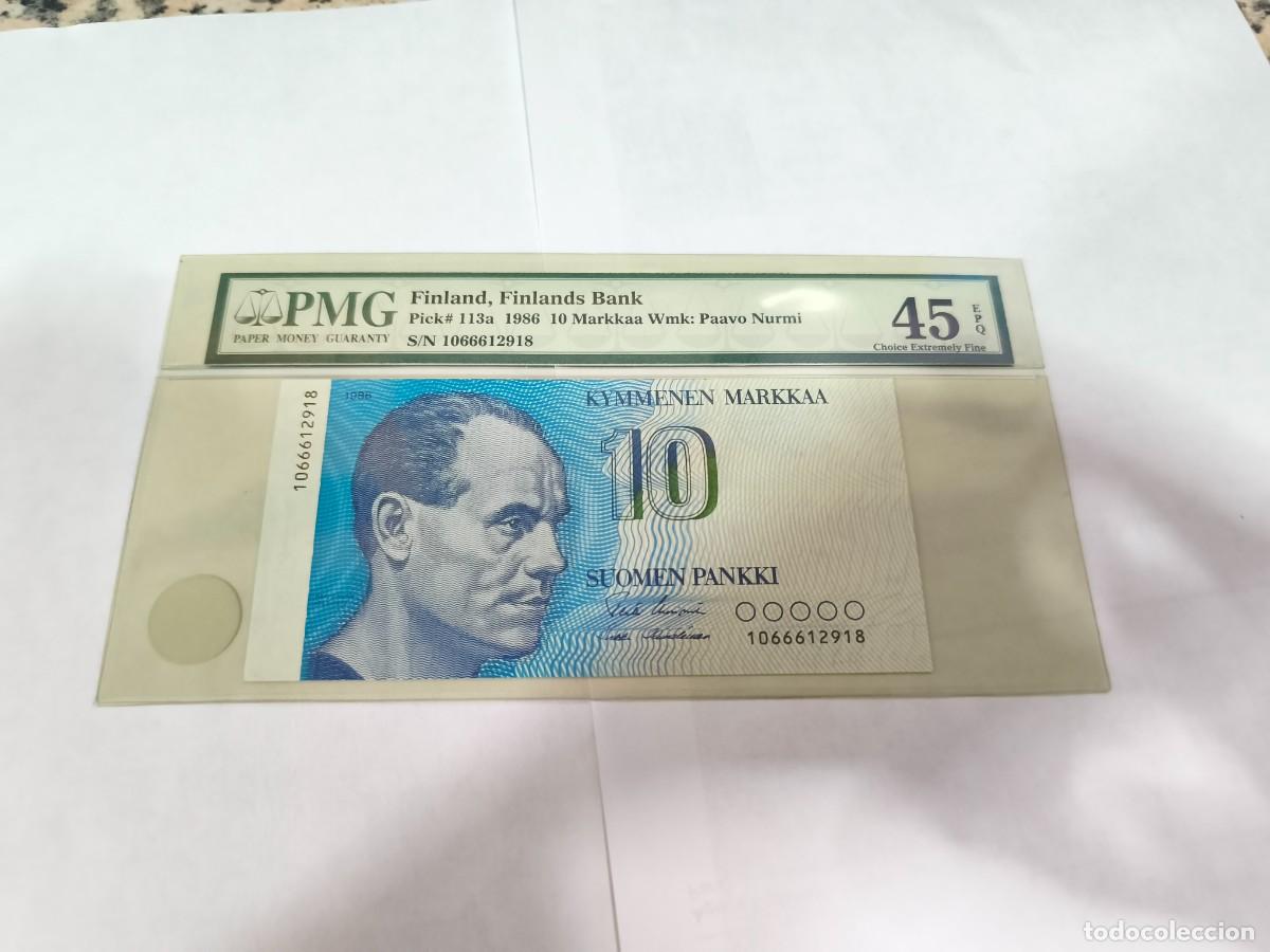 Moedas antigas da Europa: Finlandia 10marcos 1986 pmg-45