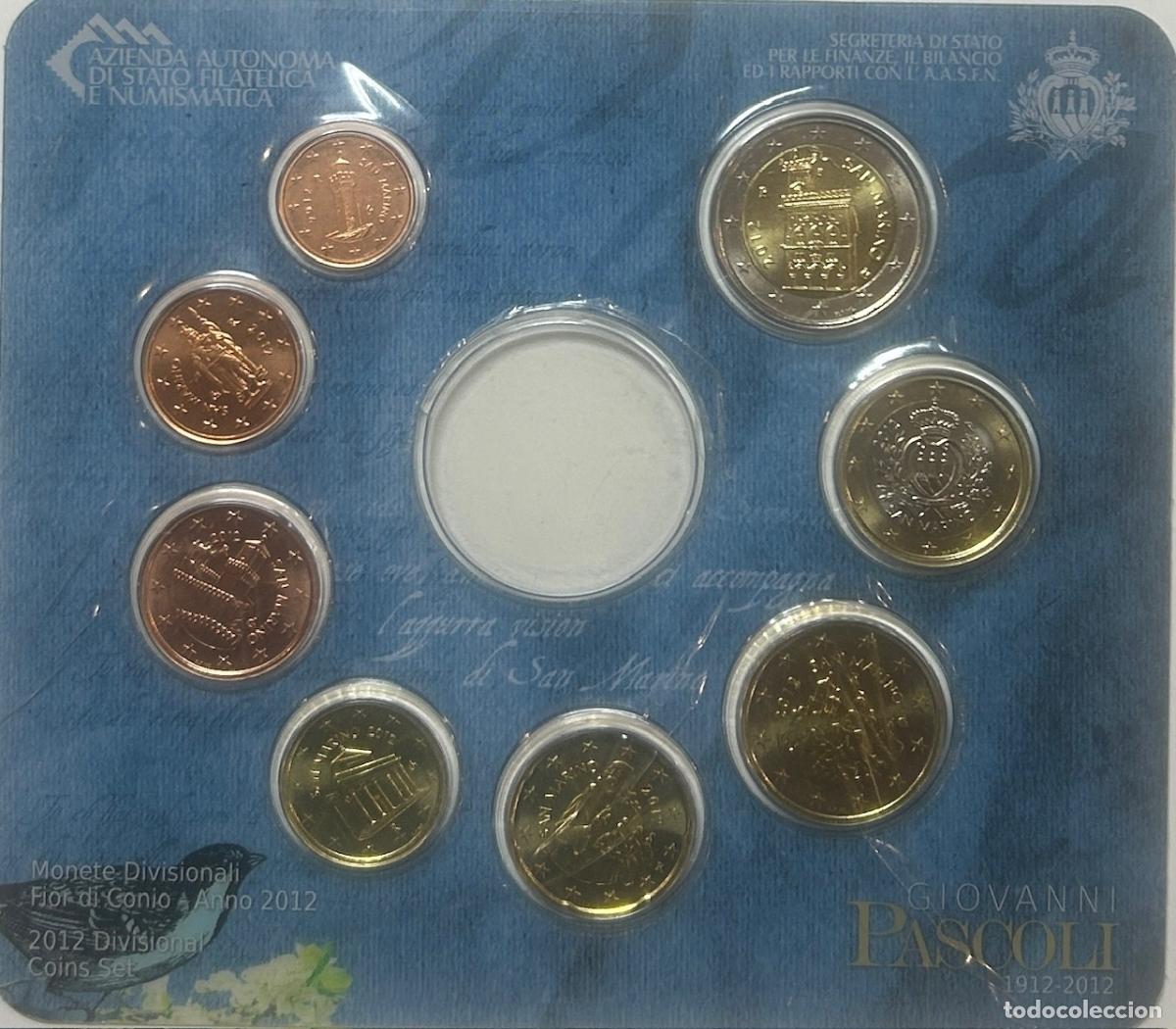 Moedas antigas da Europa: CRC0213 CARTERA EUROS SAN MARINO 2012 PASCOLI SIN MEDALLA