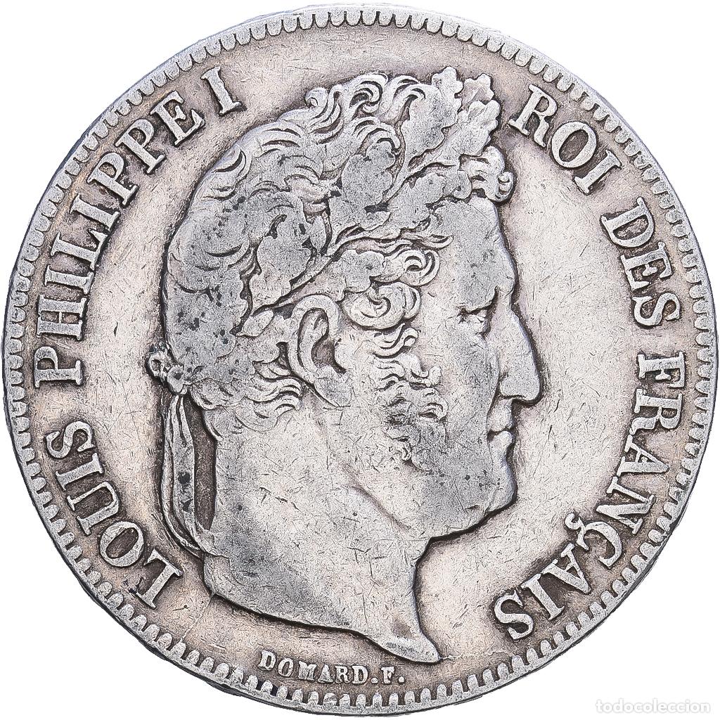 Monedas antiguas de Europa: [#1552450] Francia, Louis Philippe I, 5 Francs, 1839, Rouen, Plata, BC+, Gadoury:678