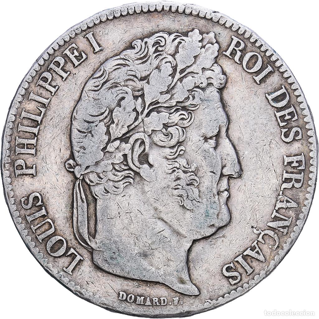 Monedas antiguas de Europa: [#1552449] Francia, Louis Philippe I, 5 Francs, 1836, Lille, Plata, BC+, Gadoury:678
