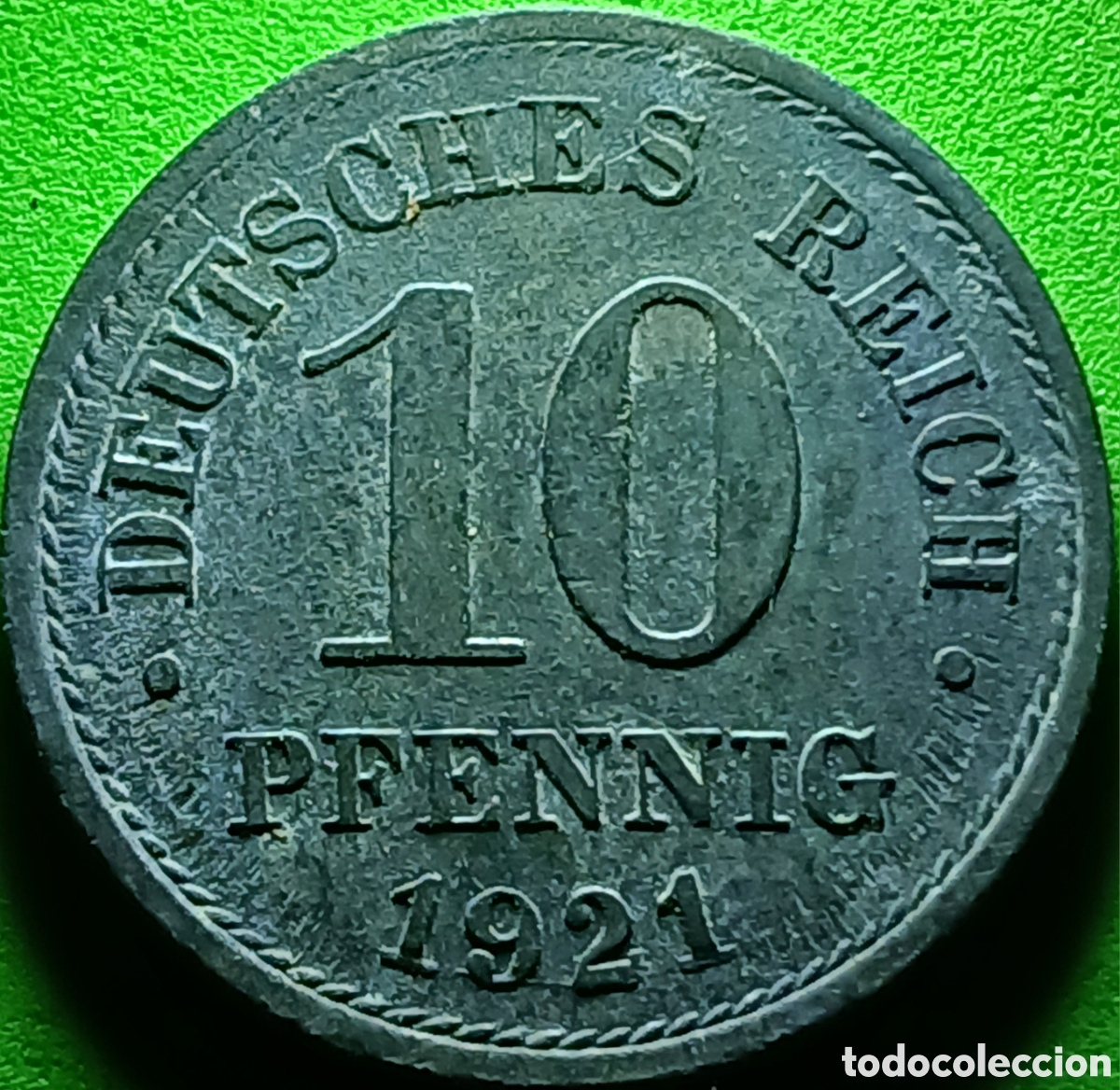 Moedas antigas da Europa: Alemania Imperio 10 pfennig 1921 km#26