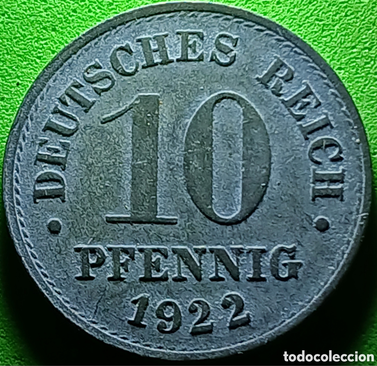 Moedas antigas da Europa: Alemania Imperio 10 pfennig 1922 km#26
