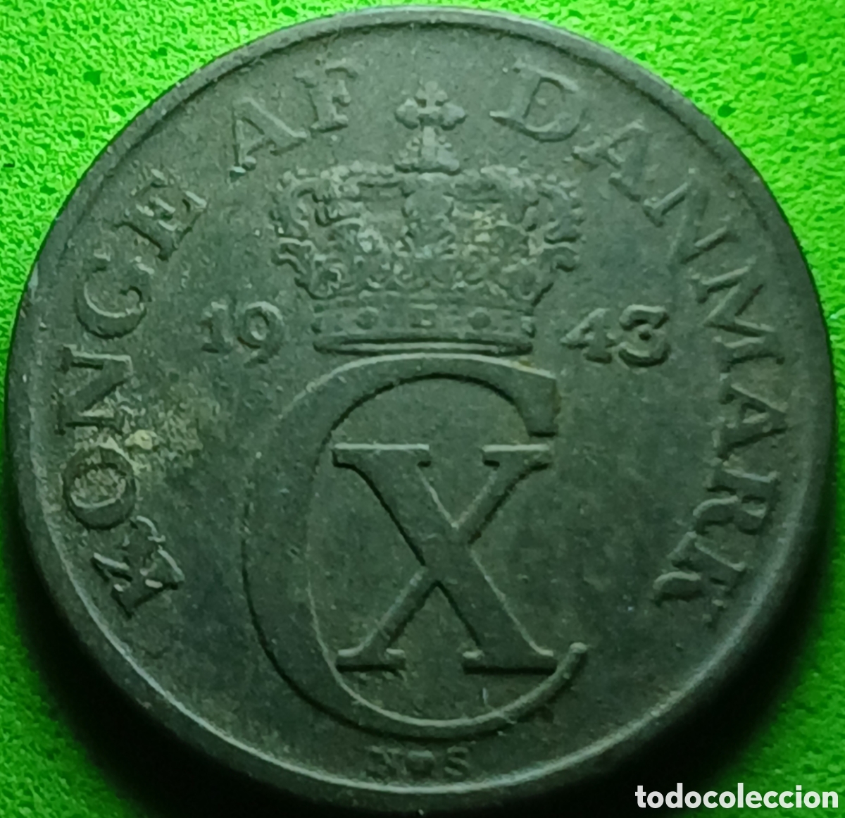Moedas antigas da Europa: Dinamarca 1 ore 1943 km#832