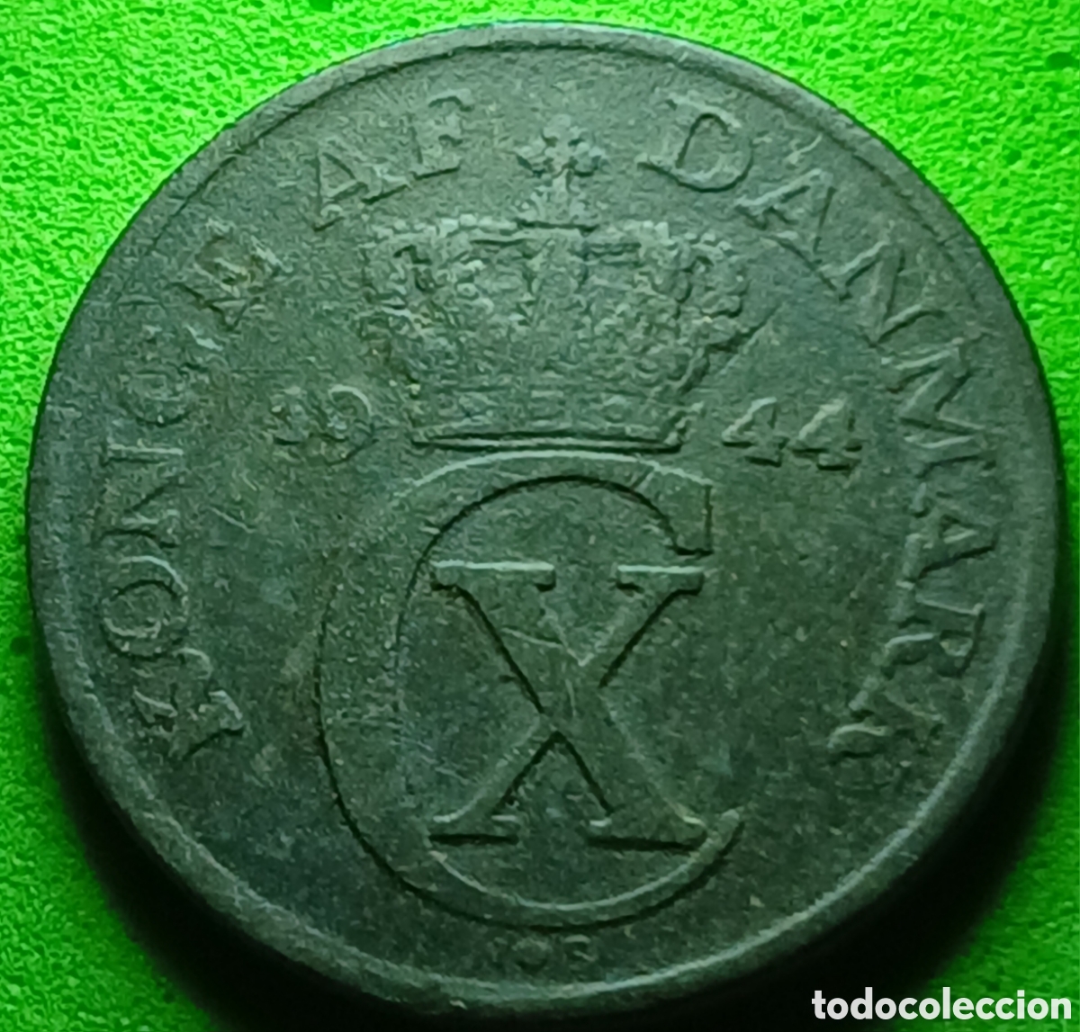 Monnaies anciennes de Europe: Dinamarca 1 ore 1944 km#832