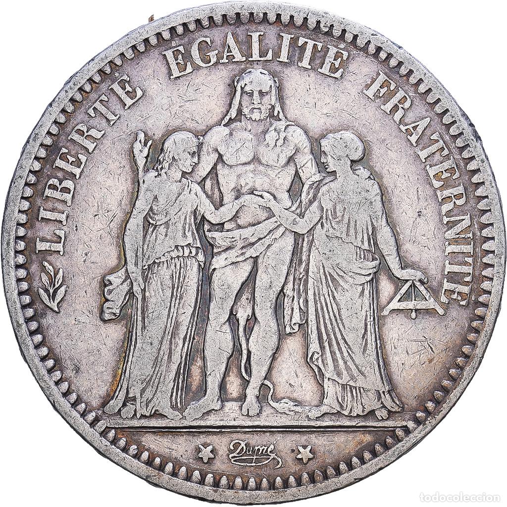 Monedas antiguas de Europa: [#1552435] Francia, 5 Francs, Hercule, 1873, Paris, Plata, BC+, Gadoury:745a, KM:820.1