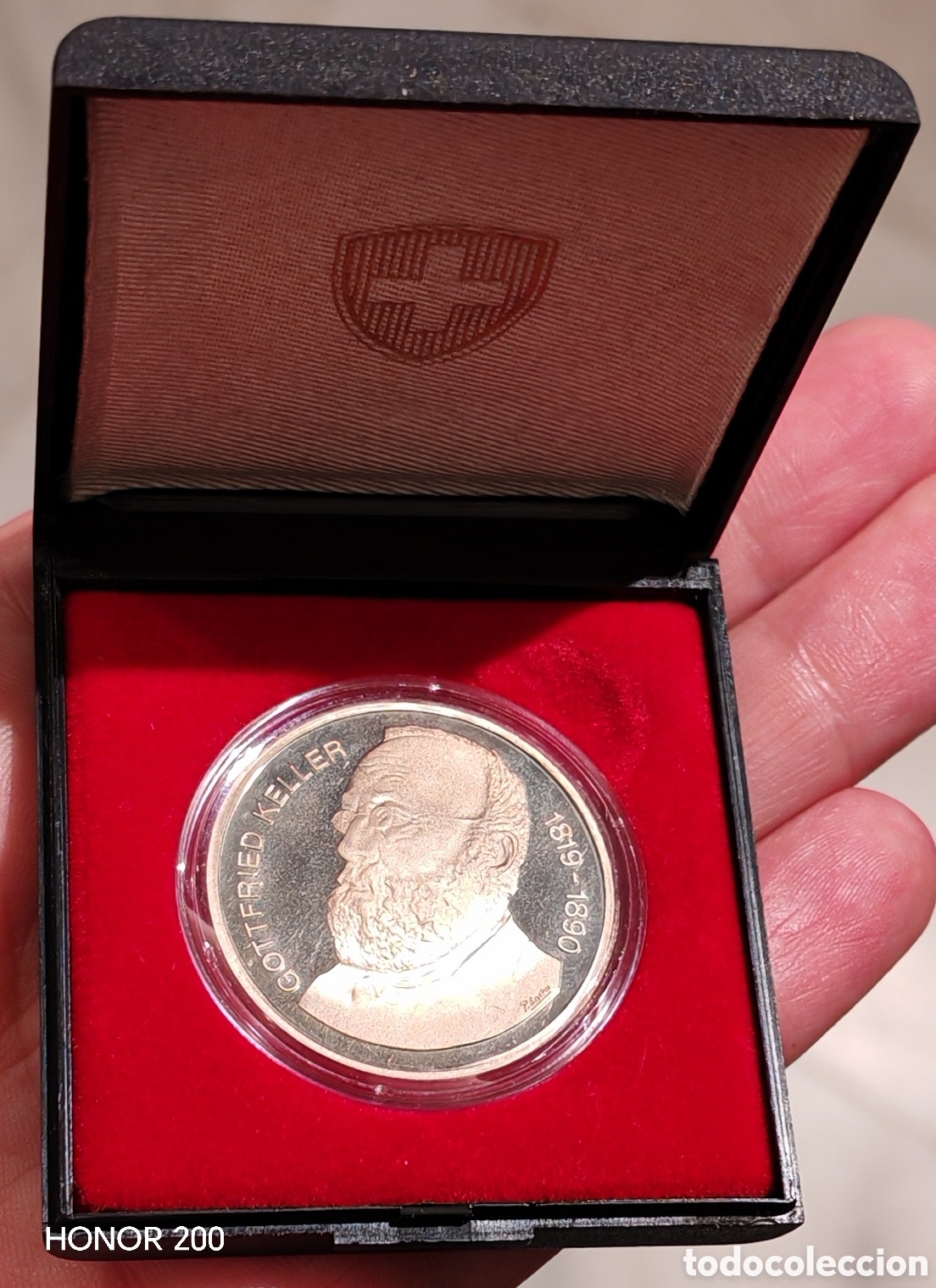 Monedas antiguas de Europa: Suiza 5 Francos 1990. Gottfried Keller. KM. 69. Proof