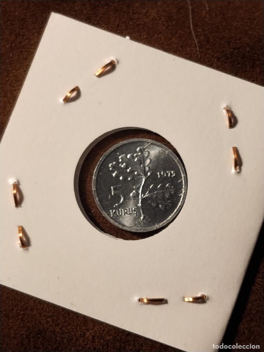 Monete antiche di Europa: Moneda Turqu&iacute;a 5 Kuruş 1975 Rep&uacute;blica Turca