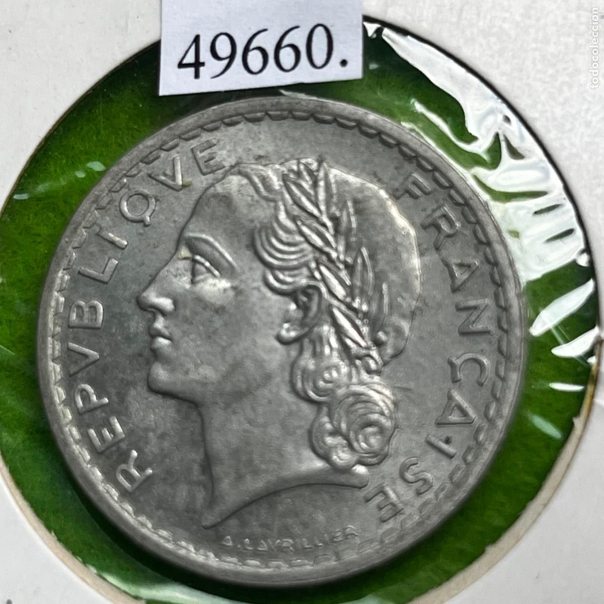 Monedas antiguas de Europa: Francia 5 francos 1947 (variante 9 abierto), Al, Marianne A. H. Lavrillier