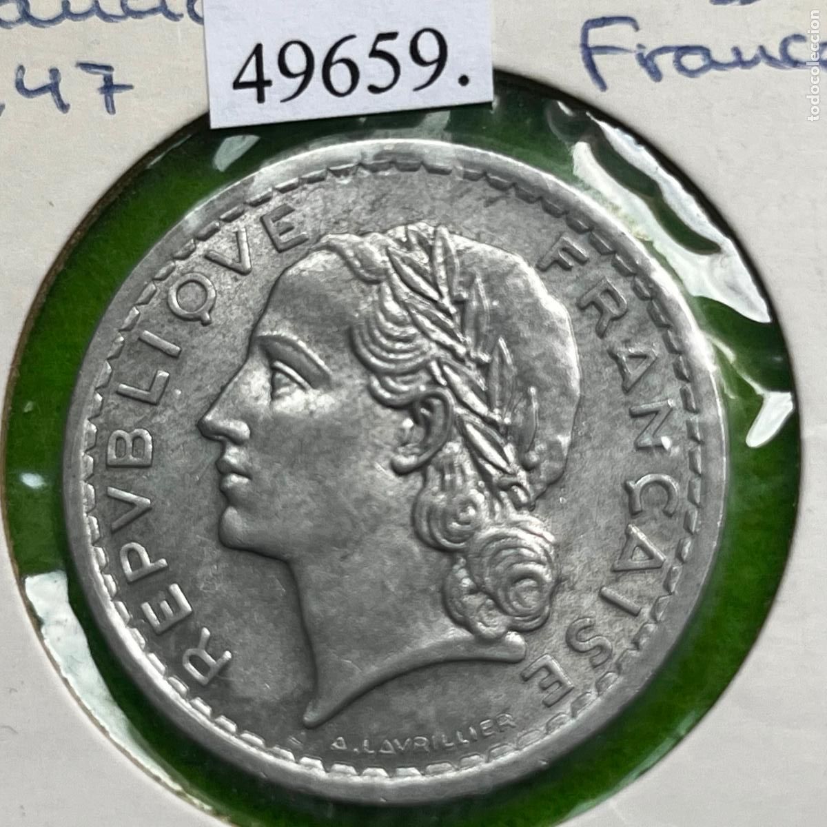 Monedas antiguas de Europa: Francia 5 francos 1947 (variante 9 abierto), Al, Marianne A. H. Lavrillier