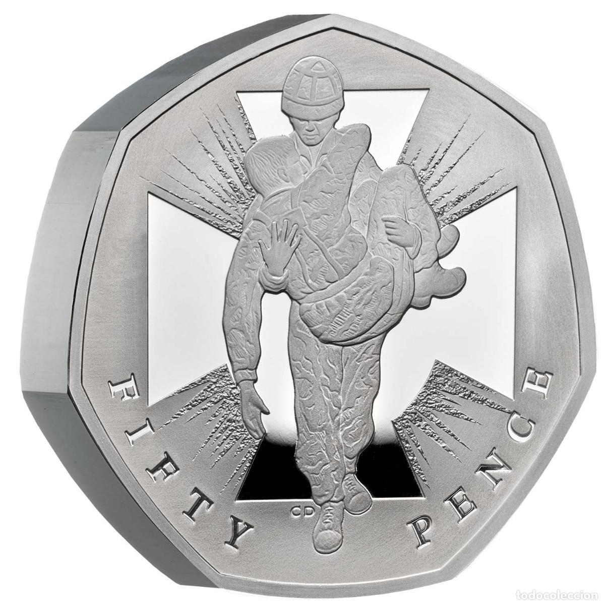 Old Coins of Europe: REINO UNIDO 50 pence plata 2006 PIEDFORT 150 th Instituci&oacute;n de la Cruz Victoria