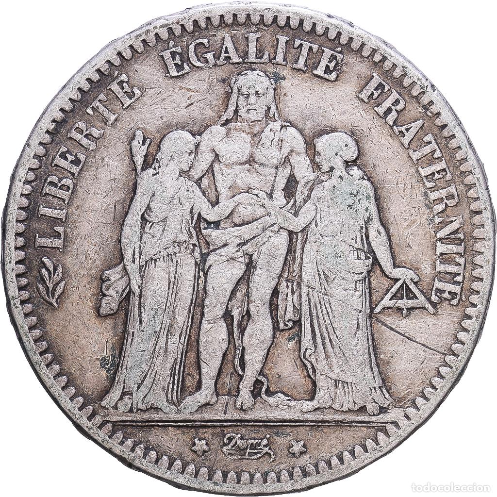 Monedas antiguas de Europa: [#1552437] Francia, 5 Francs, Hercule, 1849, Paris, Plata, BC+, Gadoury:683, KM:756.1