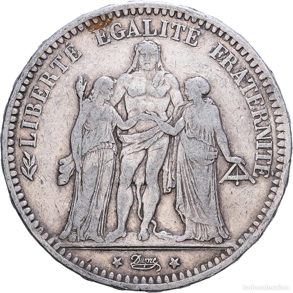 Monete antiche di Europa: [#1552434] Francia, 5 Francs, Hercule, 1873, Paris, Plata, BC+, Gadoury:745a, KM:820.1