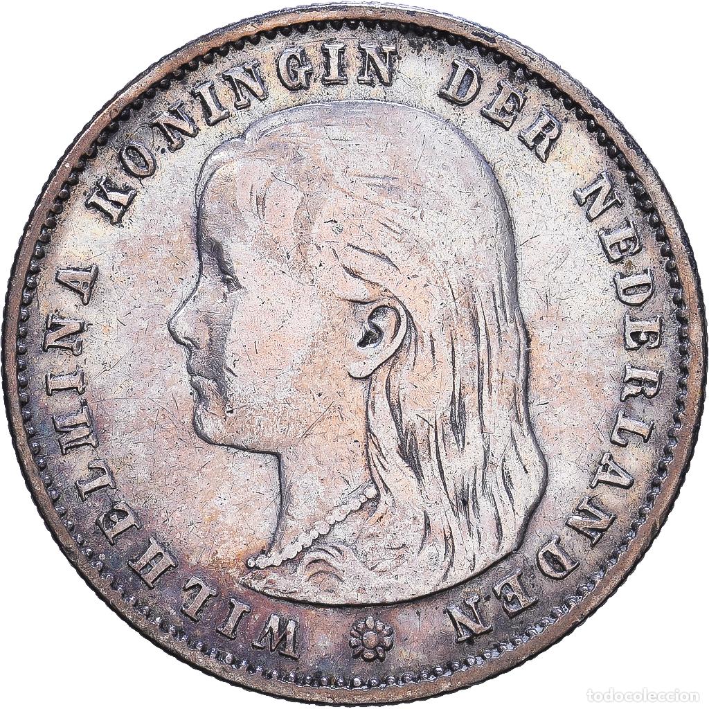 Alte M&uuml;nzen aus Europa: [#1547623] Pa&iacute;ses Bajos, Wilhelmina I, 25 Cents, 1894, Utrecht, Plata, BC+, KM:115