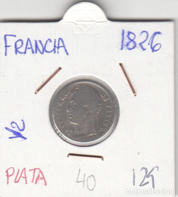 Moedas antigas da Europa: CR0129 MONEDA FRANCIA PLATA 0,5 FRANCO 1826