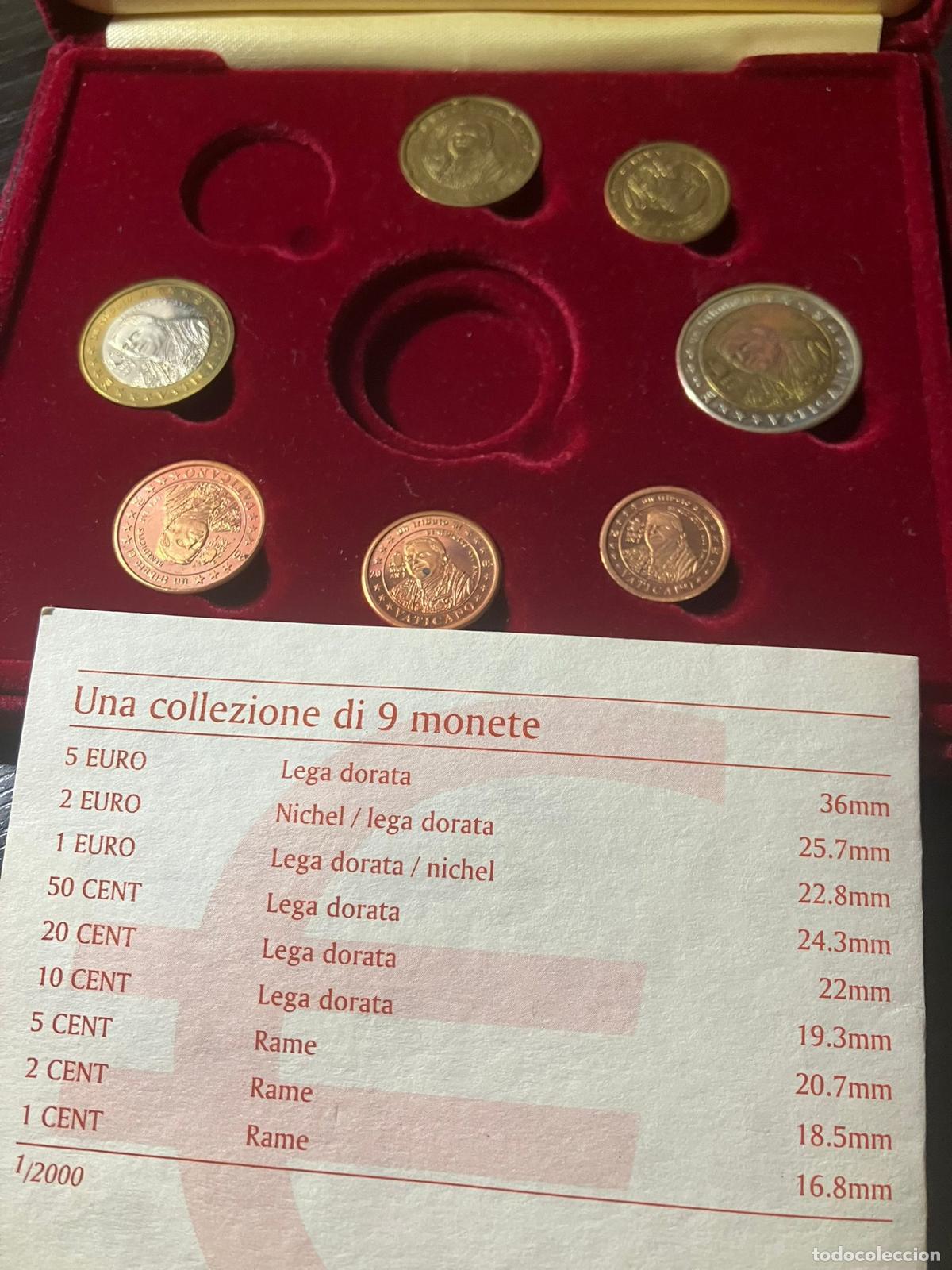 Moedas antigas da Europa: Set de 7 fichas pruebas monedas Vaticano Euros - Benedicto XVI