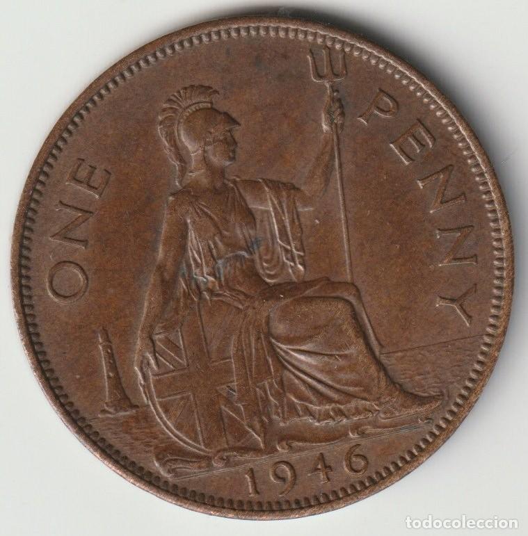 Monete antiche di Europa: Gran Breta&ntilde;a. 1 Penny 1946 George VI