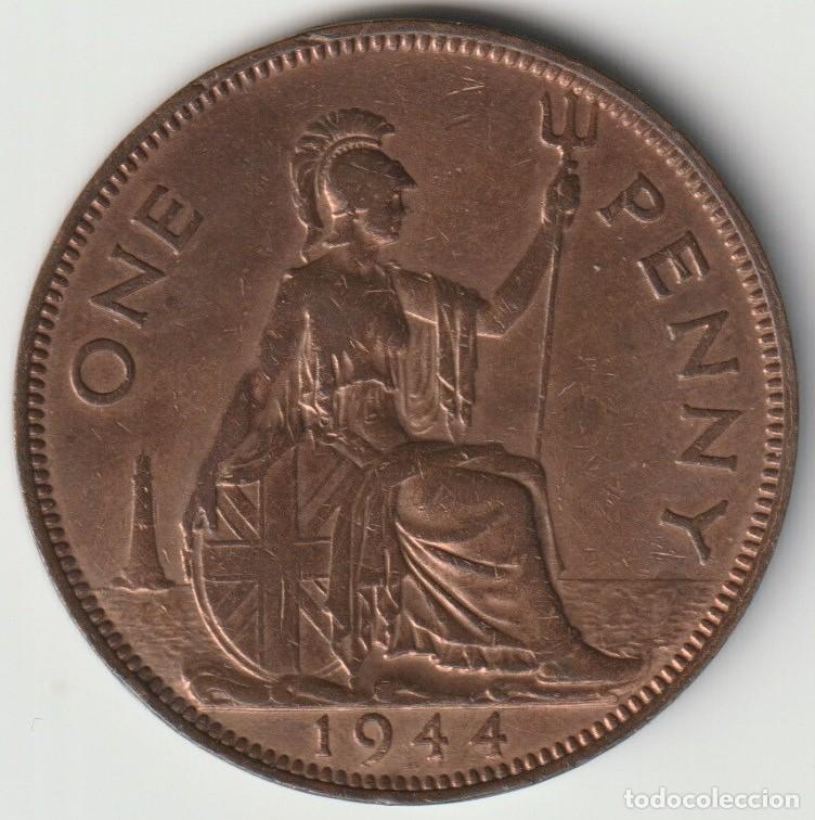 Monete antiche di Europa: Gran Breta&ntilde;a. 1 Penny 1944 George VI