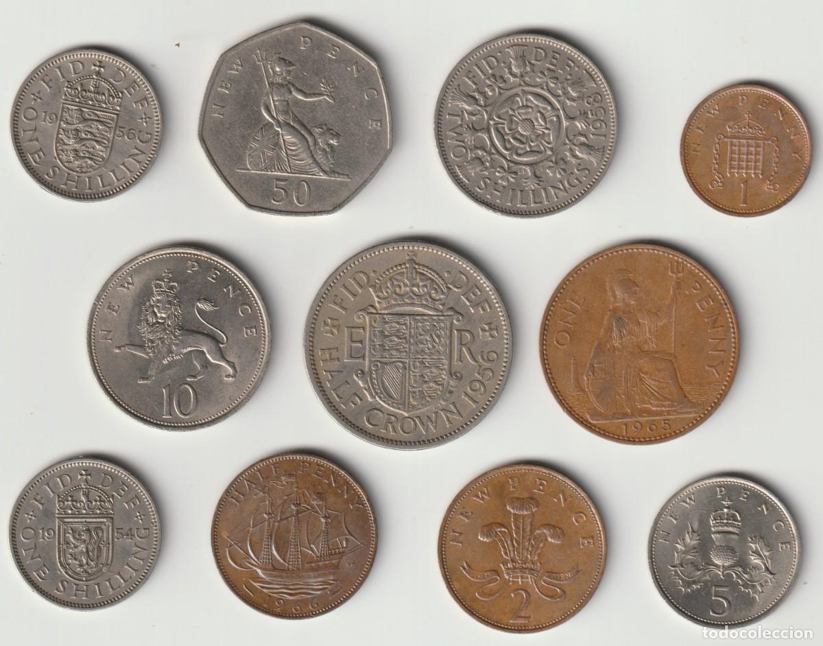 Monedas antiguas de Europa: Gran Breta&ntilde;a. Lote de monedas Isabel II