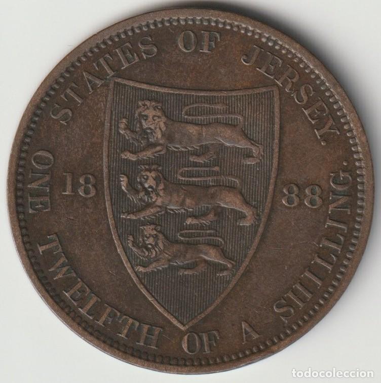 Monedas antiguas de Europa: Jersey - 1/12 Chelin 1888 Reina Victoria