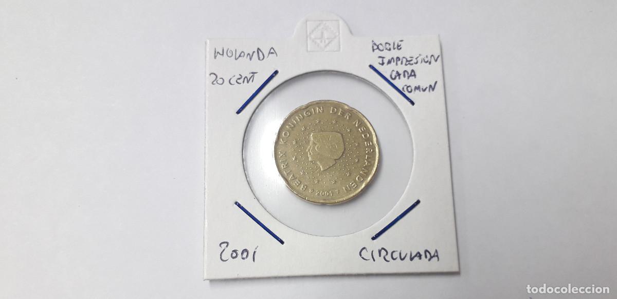 Monedas antiguas de Europa: 003885NUM-X0127-Paises Bajos-20 cent &euro;-2001- doble impresi&oacute;n cara comun - encartonada