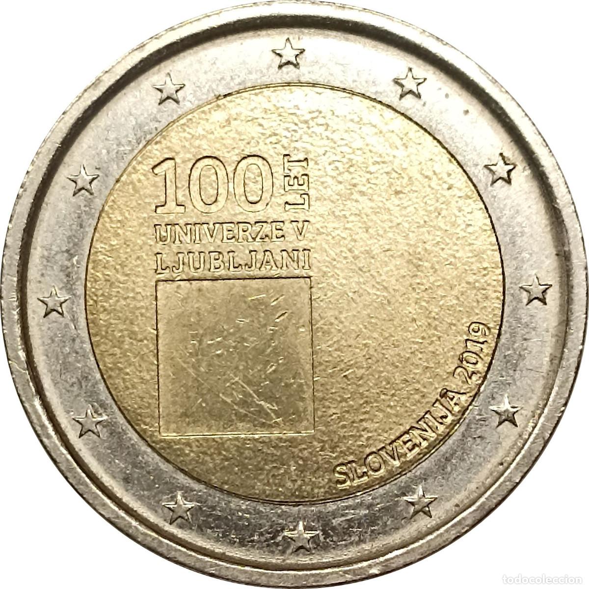 Monnaies anciennes de Europe: Eslovenia. 2 euros 2019. 100 Aniversario Universidad de Ljubljana. #UC 105. (144).