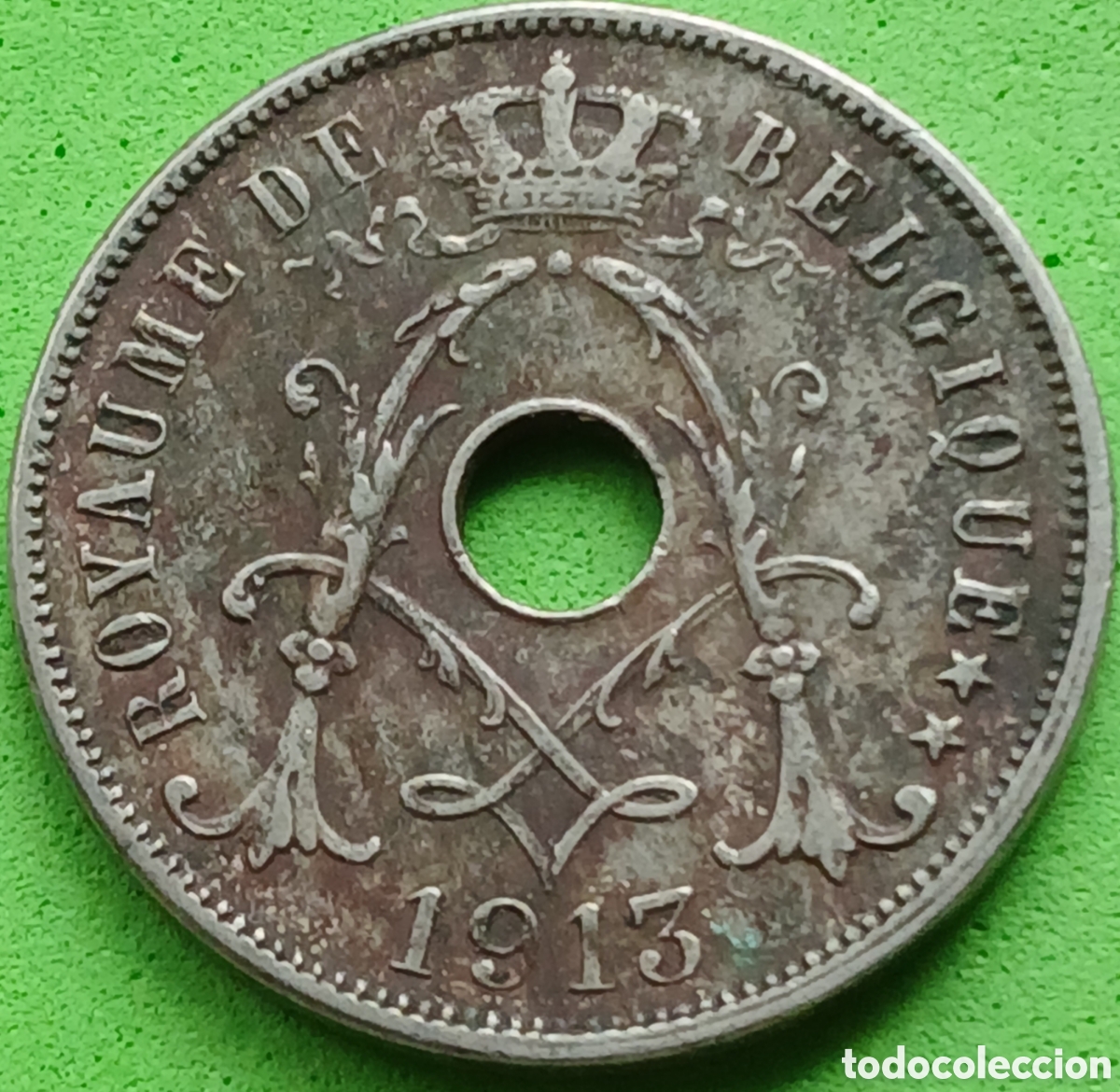 Moedas antigas da Europa: B&eacute;lgica 25 c&eacute;ntimos 1913 km#68 Belgique