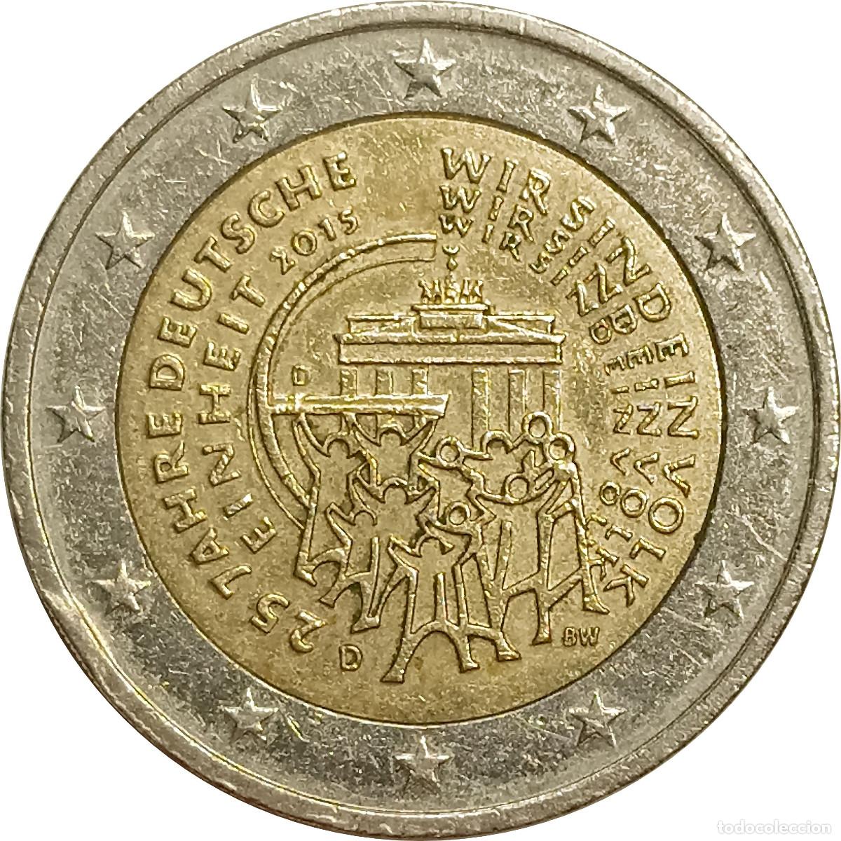 Old Coins of Europe: Alemania. 2 euros 2015. 25&ordm; Aniver. de la Unificaci&oacute;n de Alemania. Ceca D. KM# 337. (144).