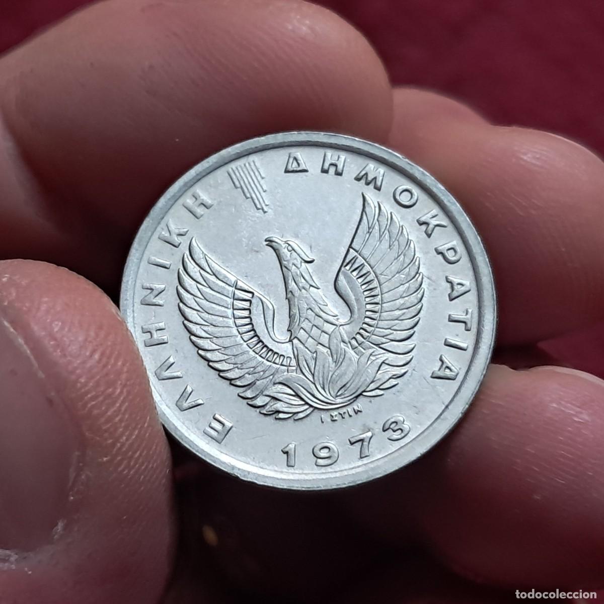 Monete antiche di Europa: MONEDA DE GRECIA 5 DRACMAS 1973 XF (R&eacute;gimen de los Coroneles) KM# 109.1, Sch&ouml;n# 110, N# 553.