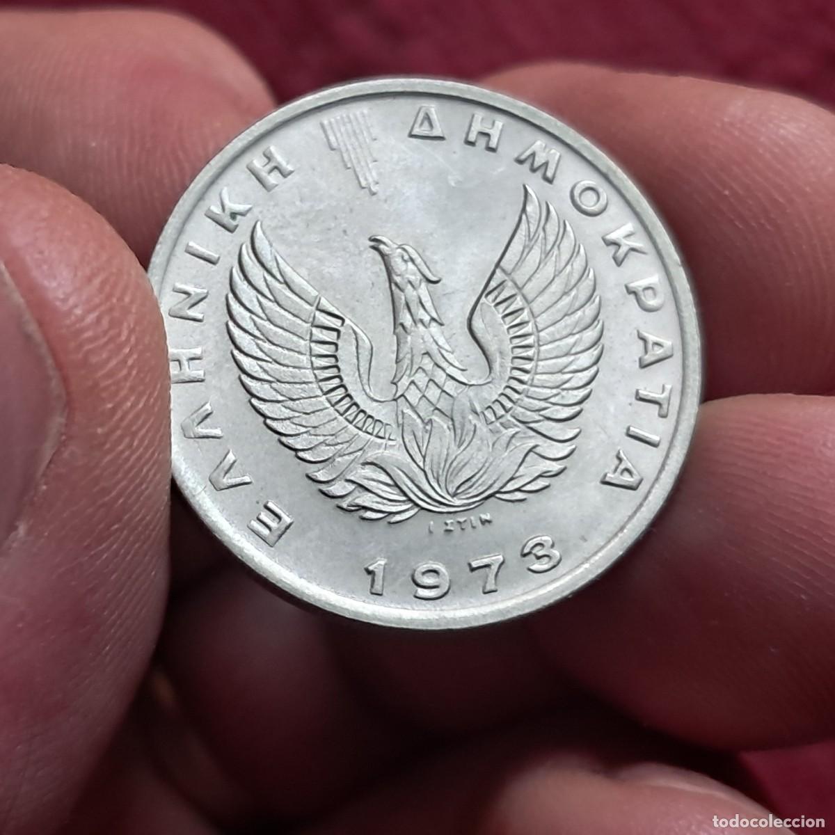 Old Coins of Europe: MONEDA DE GRECIA 10 DRACMAS 1973 VF, KM# 110, Sch&ouml;n# 54, N# 558.