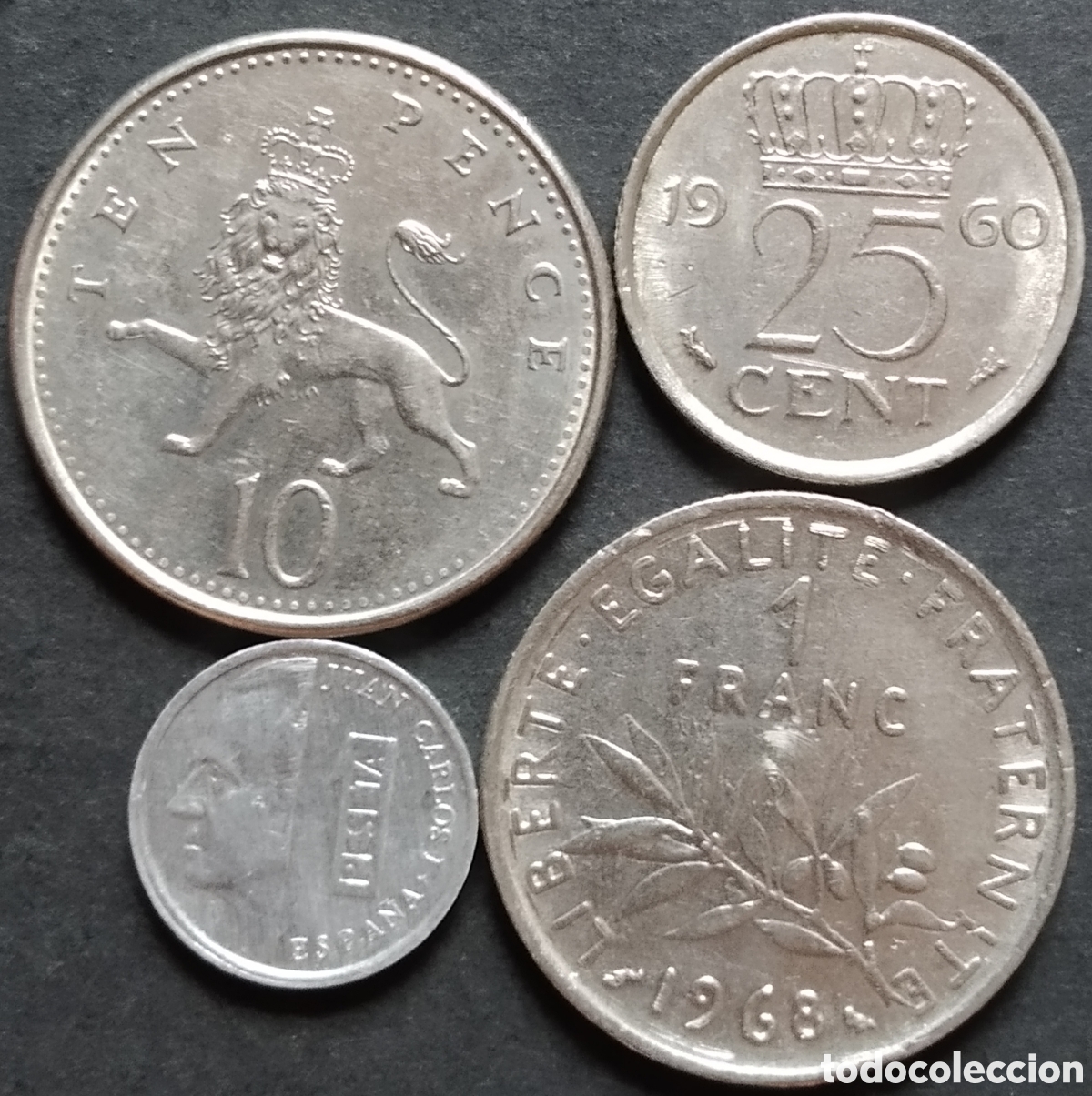 Moedas antigas da Europa: LOTE MONEDAS N&deg; 0227 - LOTE DE 4 MONEDAS INTERNACIONALES