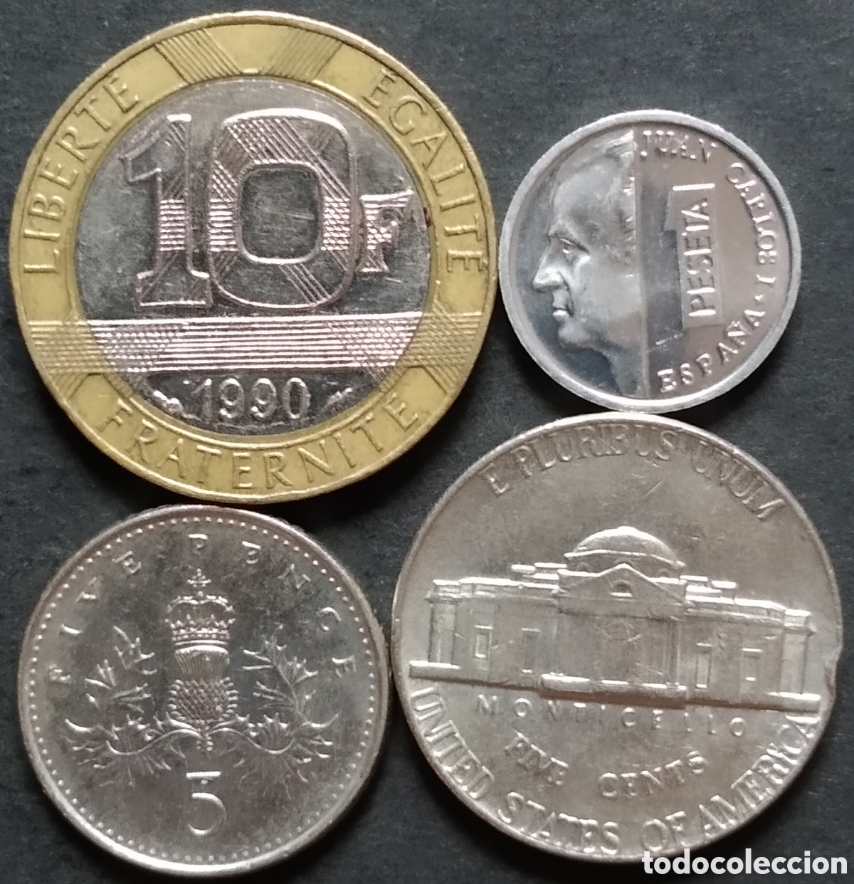 Moedas antigas da Europa: LOTE MONEDAS N&deg; 0234 - LOTE DE 4 MONEDAS INTERNACIONALES