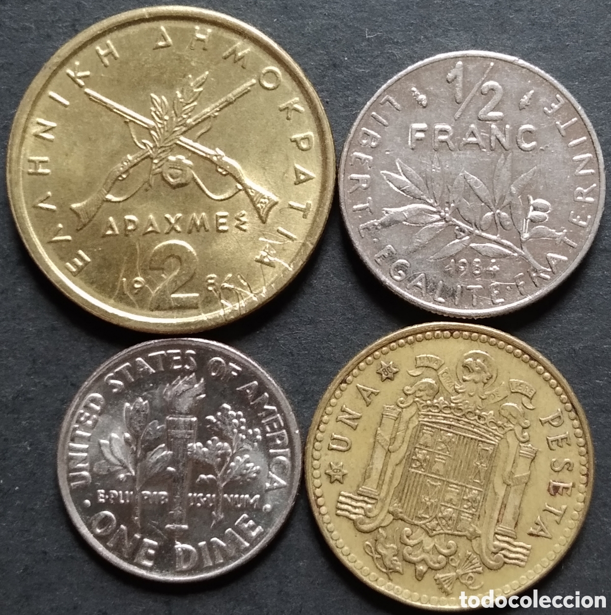 Moedas antigas da Europa: LOTE MONEDAS N&deg; 0236 - LOTE DE 4 MONEDAS INTERNACIONALES