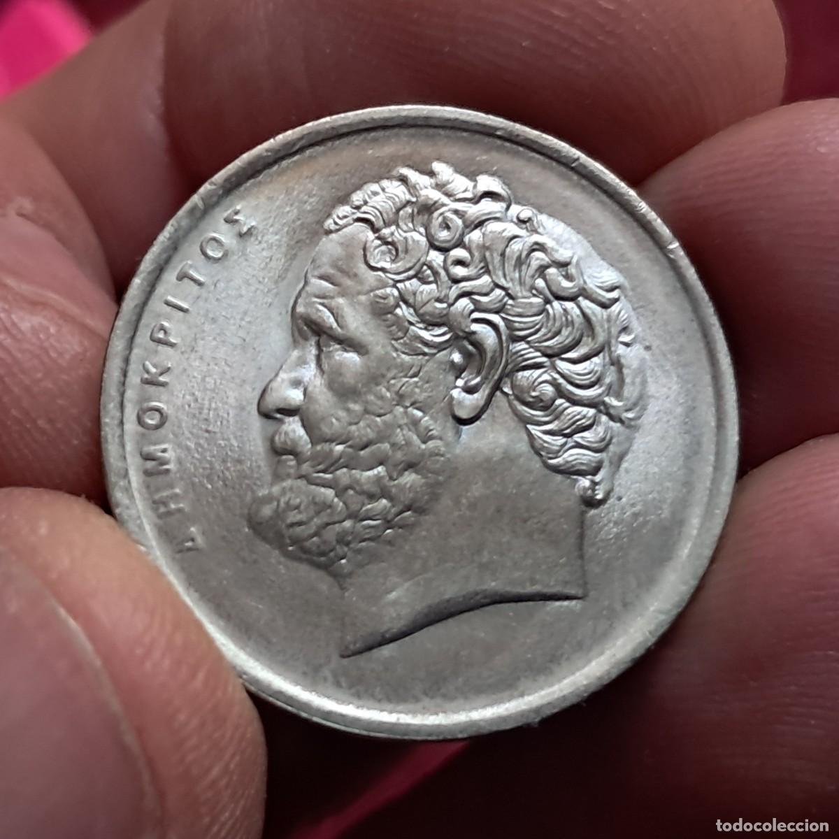 Moedas antigas da Europa: MONEDA DE GRECIA 10 DRACMAS 1986 XF, (nuevas letras) KM# 132, Sch&ouml;n# 142, N# 560.