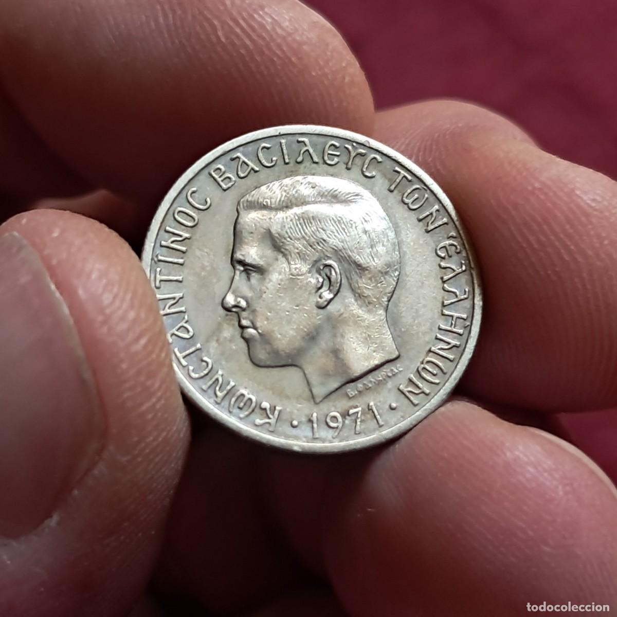 Monedas antiguas de Europa: MONEDA DE GRECIA 1 DRACMA 1971, VF - Constantino II (R&eacute;gimen de los Coroneles) KM# 98, Sch&ouml;n# 100, N
