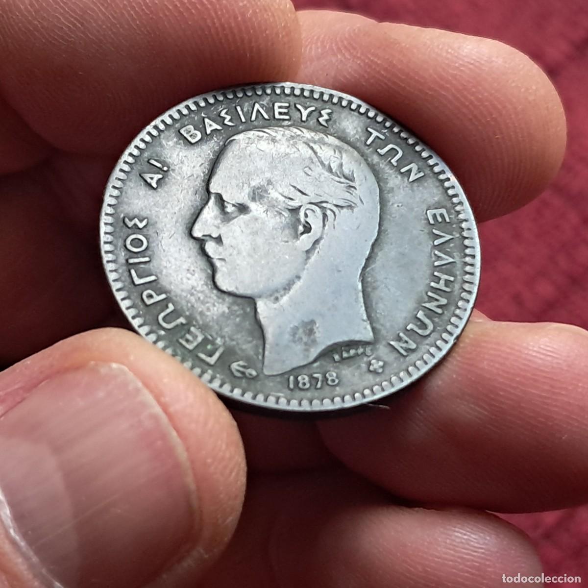 Monedas antiguas de Europa: MONEDA DE GRECIA 10 LEPTA 1878 K, F - Jorge I (2&ordm; retrato) KM# 55, N# 1132.