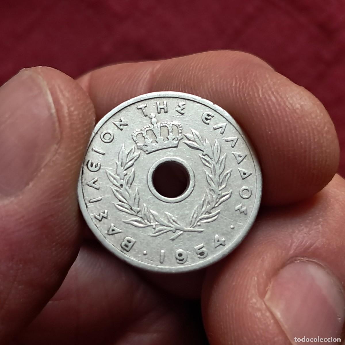 Monedas antiguas de Europa: MONEDA DE GRECIA 10 LEPTA 1954 VG, KM# 78, Sch&ouml;n# 78, N# 528. Ceca de Berna.