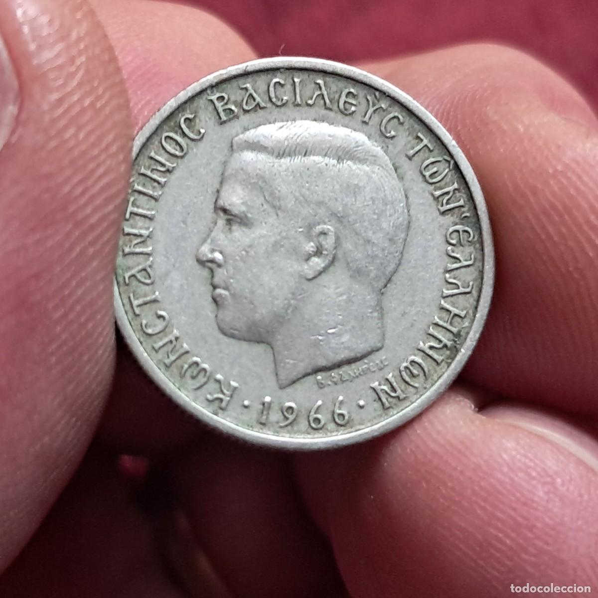 Old Coins of Europe: MONEDA DE GRECIA 1 DRACMA 1966, F - Constantino II KM# 89, Sch&ouml;n# 89, N# 540. Ceca Kremnica.