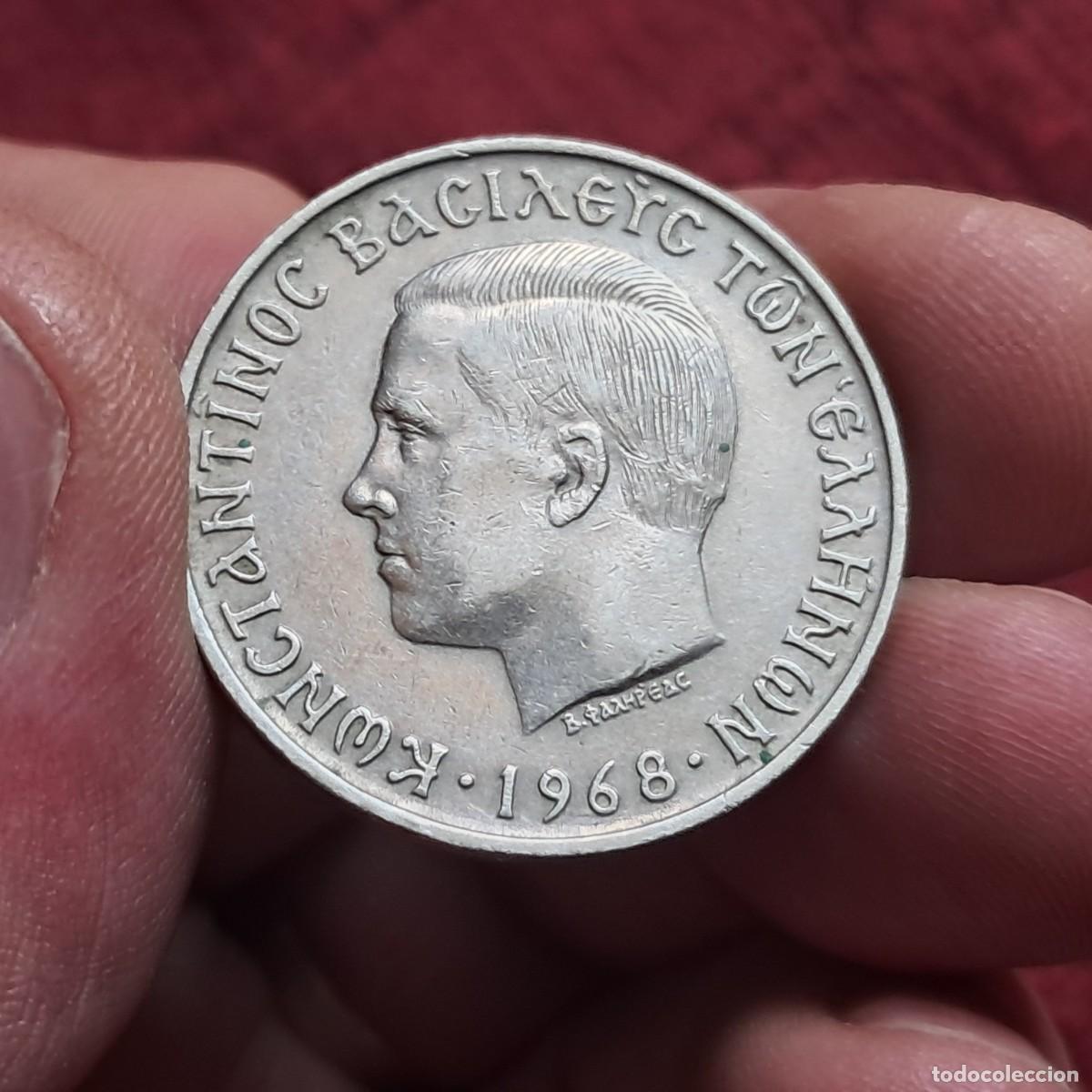 Old Coins of Europe: MONEDA DE GRECIA 10 DRACMAS 1968, F - Constantino II KM# 96, Sch&ouml;n# 35, N# 556.