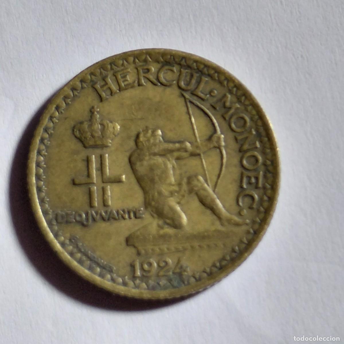 Monedas antiguas de Europa: MONACO - 1 Franc 1924 KM111 - &iexcl;SUPER++ RARO Y DE CALIDAD!