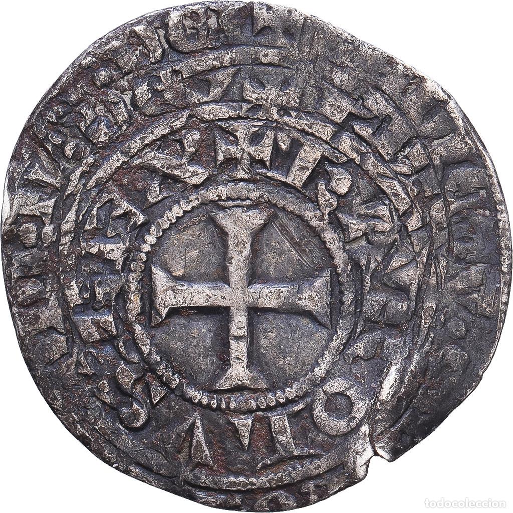 Monedas antiguas de Europa: [#1547932] Francia, Charles IV, Maille Blanche, Plata, BC+, Duplessy:243A