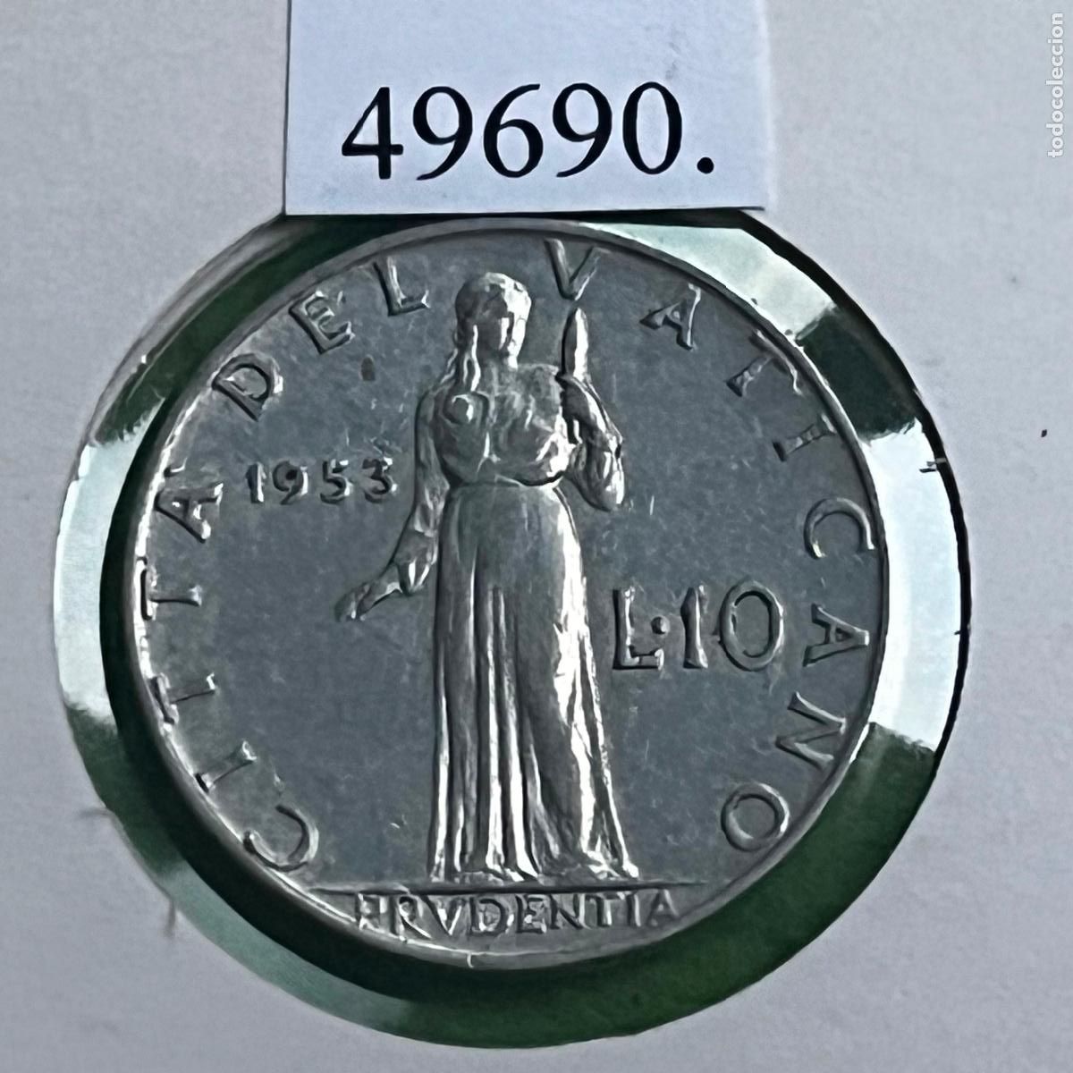 Monedas antiguas de Europa: Vaticano 10 liras, (15) 1953, P&iacute;o XII, 12