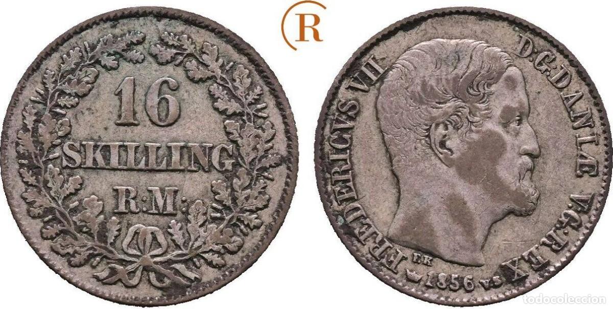 Monedas antiguas de Europa: DINAMARCA 16 SKILLING 1856