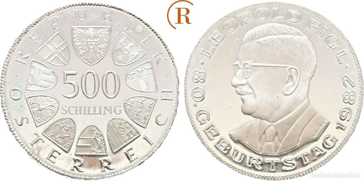 Monedas antiguas de Europa: AUSTRIA 500 SHILLING 1982