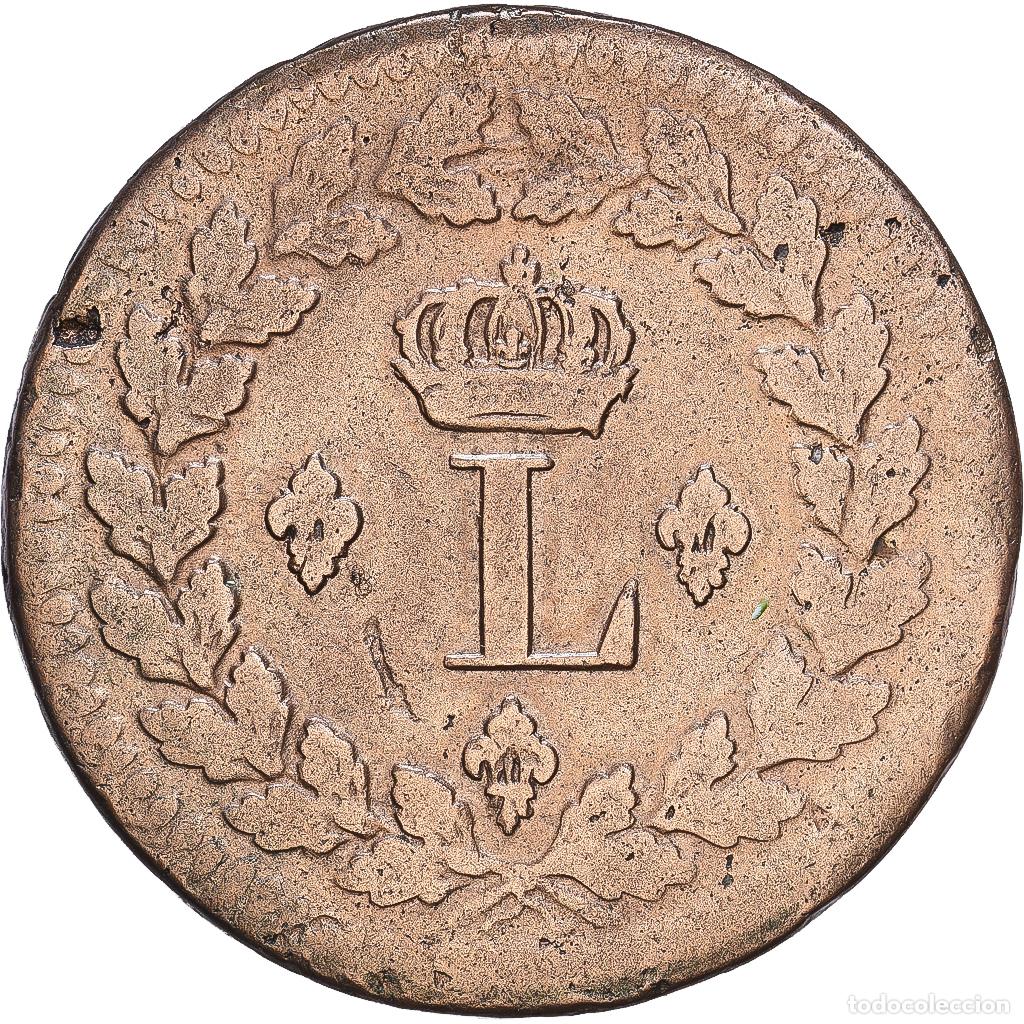 Monedas antiguas de Europa: [#1547555] Francia, Louis XVIII, 1 D&eacute;cime, 1814, Strasbourg, Bronce, BC+