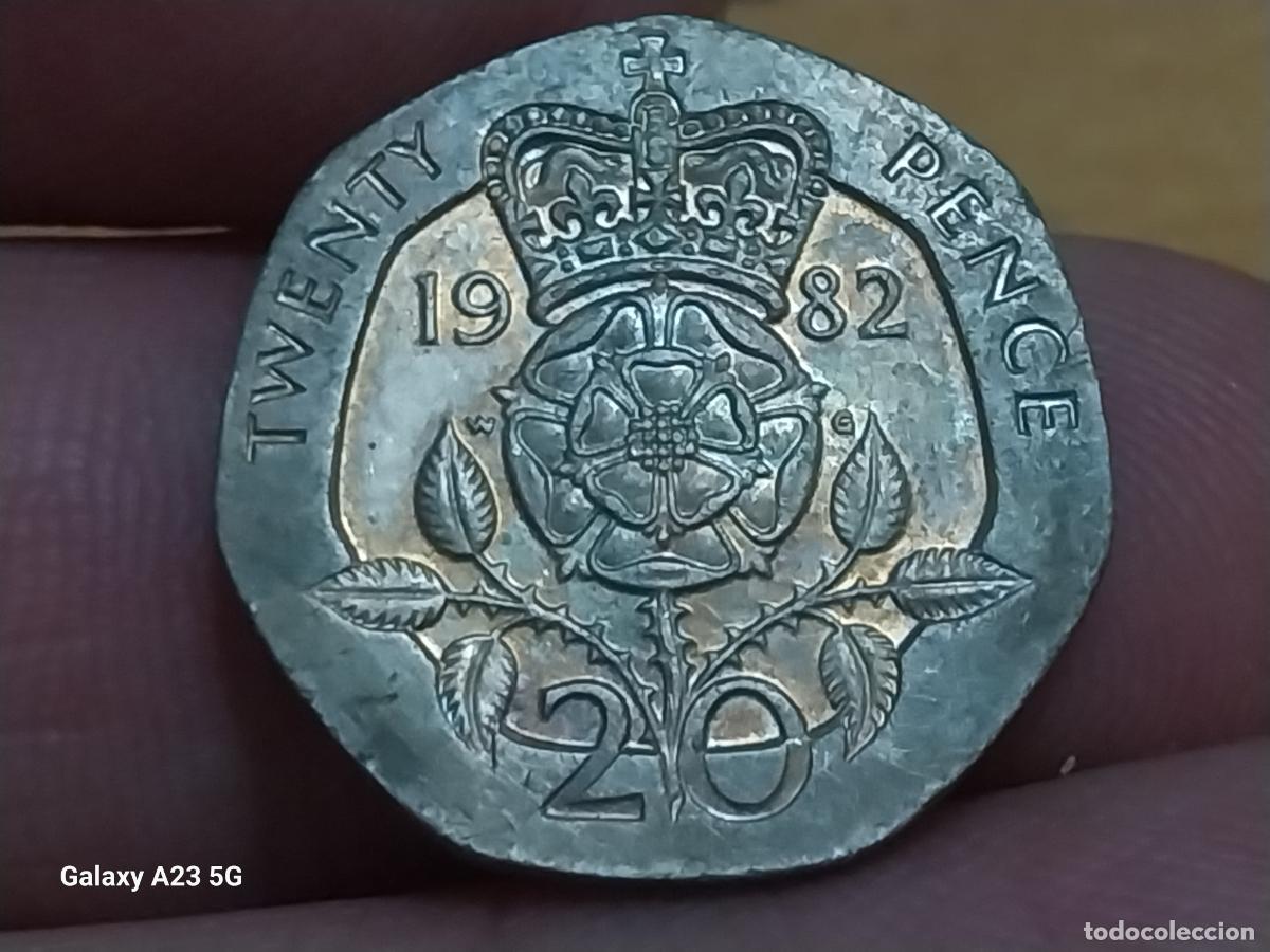 Monedas antiguas de Europa: 20 PENIQUES PENCE ISABEL II A&Ntilde;O 1982 MONEDA ORIGINAL CIRCULADA REINO UNIDO