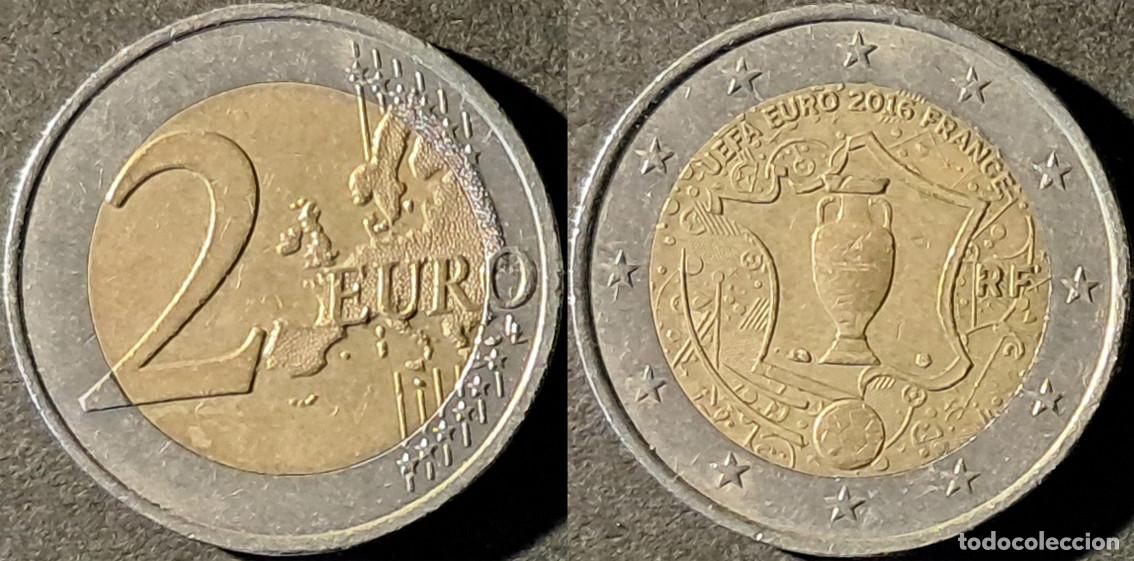 Monedas antiguas de Europa: Francia/France 2 euros 2016 KM#New Campeonato de f&uacute;tbol EURO 2016 - circulada