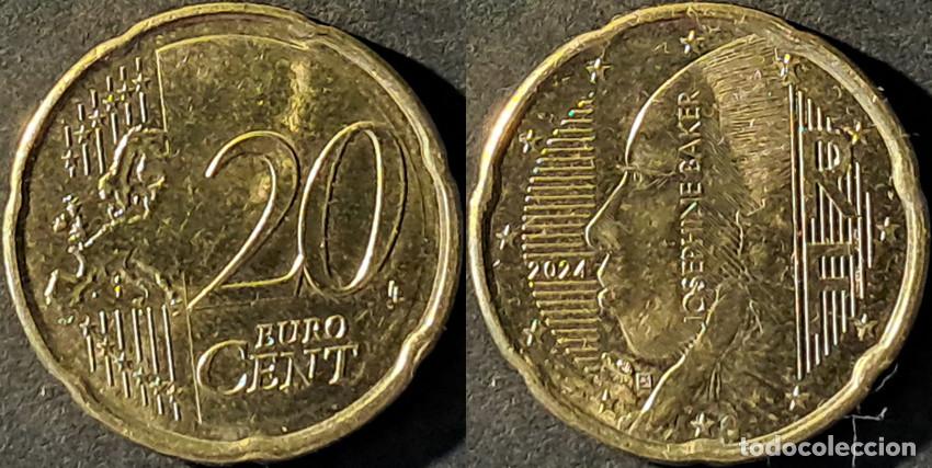 Monedas antiguas de Europa: Francia/France 20 cents 2024 KM#3324 Josephine Baker - circulada