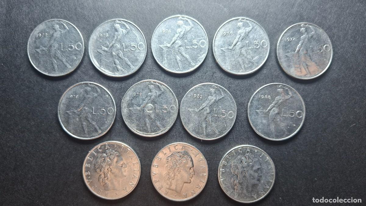 Monedas antiguas de Europa: ITALIA 50 Liras (Vulcano - grande) VARIOS A&Ntilde;OS (1972, 73, 74, 76, 77, 78, 79, 82, 88) KM 95.1 MBC