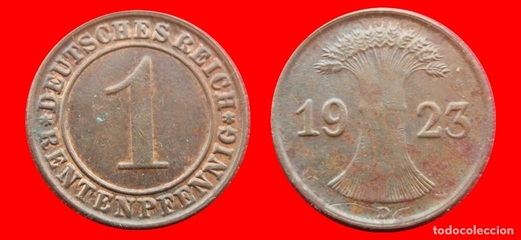 Monedas antiguas de Europa: 1 RENTENPFENNIG 1923D WEIMAR ALEMANIA-156809