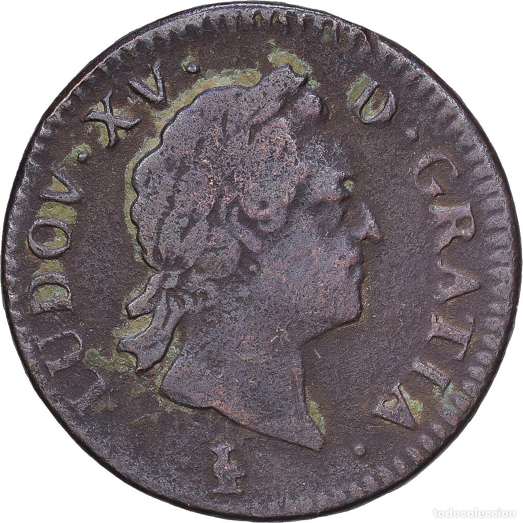Monedas antiguas de Europa: [#1547563] Francia, Louis XV, Sol &agrave; la vieille t&ecirc;te, 1771, Troyes, Cobre, BC+